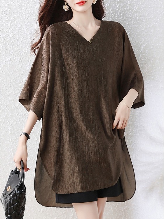 Summer Line Clothing Brand - T-shirt simple à coupe ample mi-longue