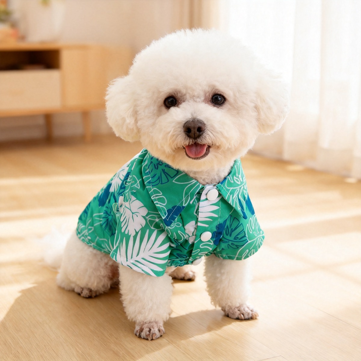 Summer Dog Clothing - Chemise à fleurs pour chat, en