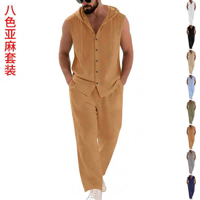 Summer Clothing - Costume décontracté en lin pour hommes,