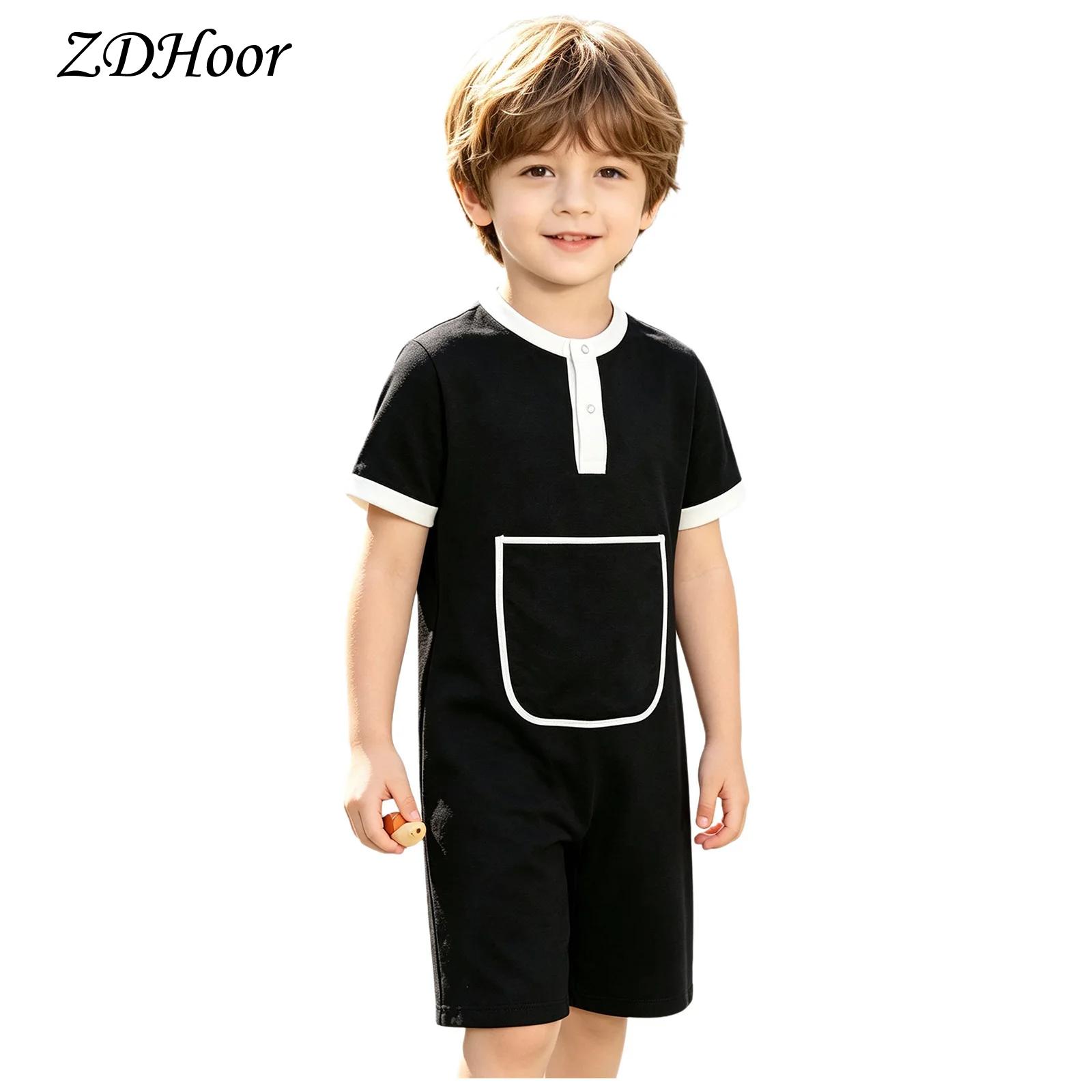 Summer Clothing Kids Boys - Combinaison à boutons pour enfants garçons