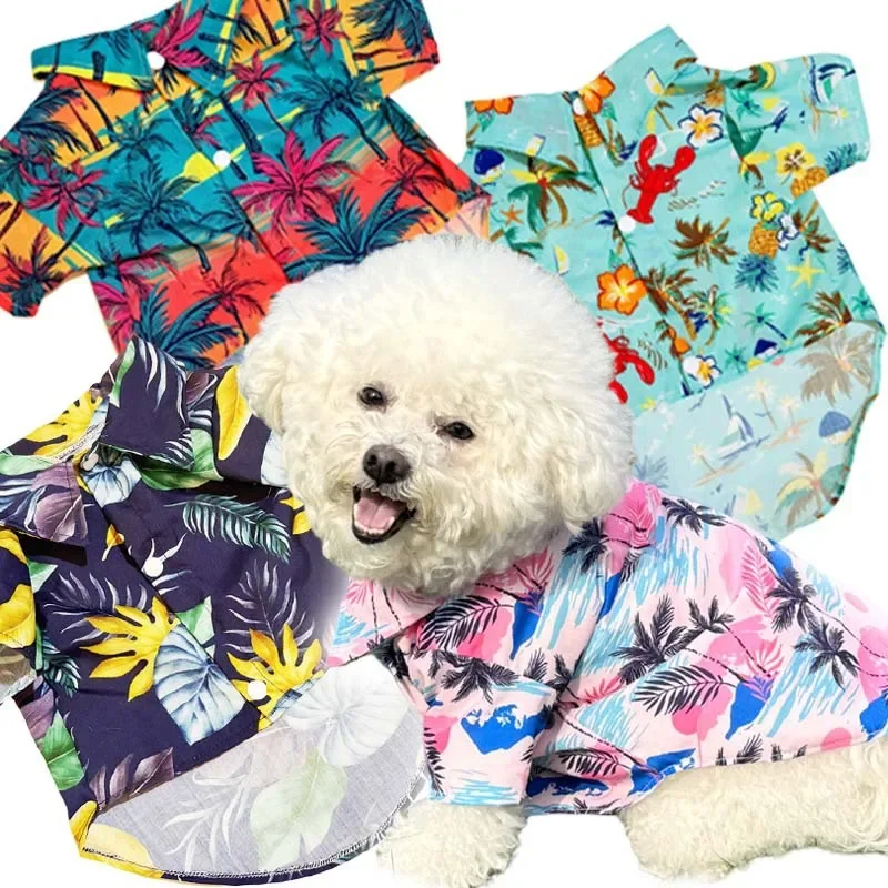Summer Dog Clothing - Chemise hawaïenne pour animaux de compagnie,