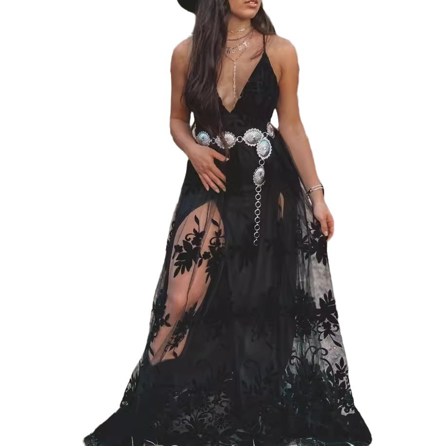 Summer Clothing Amazon - Robe longue sans manches à col
