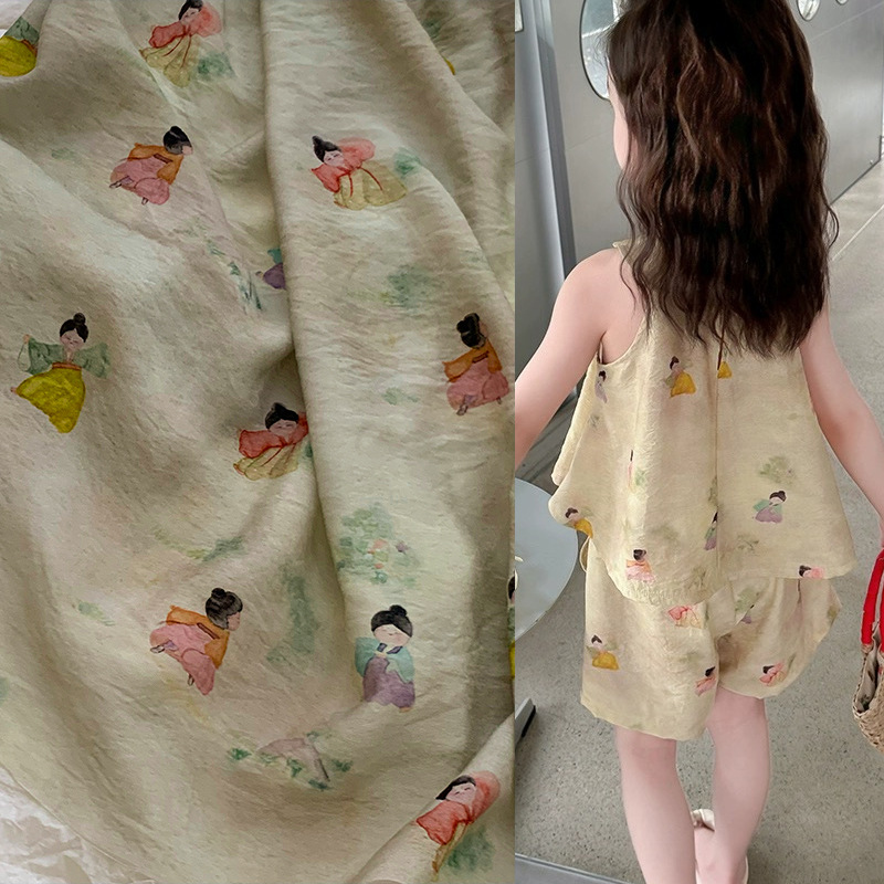 Summer Clothing Fabric - Tissu imprimé mignon pour bricolage, vêtements