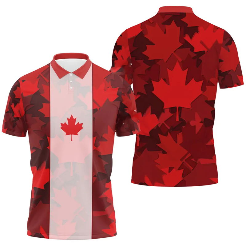 Polo drapeau feuille d'érable  - Summer Clothing Canada avis et prix